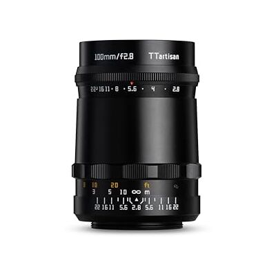 TTARTISAN Lente de Cuerpo de Metal F2.8 (Bubble Bokeh) de 100 mm Compatible con Montura Leica M, Color Negro TTARTISAN Lente de Cuerpo de Metal F2.8 (Bubble Bokeh) de 100 mm Compatible con Montura Leica M, Color Negro