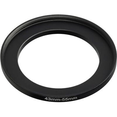 vhbw Anillo Adaptador Step Up de 43 mm a 55 mm para Objetivo de la cámara Adaptador de filtro, metal, negro vhbw Anillo Adaptador Step Up de 43 mm a 55 mm para Objetivo de la cámara Adaptador de filtro, metal, negro