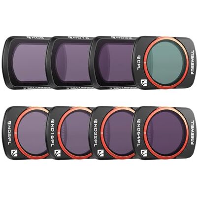 FREEWELL Paquete de 8 filtros ND/PL,ND,CPL para Osmo Pocket 4/3/Xtra Muse FREEWELL Paquete de 8 filtros ND/PL,ND,CPL para Osmo Pocket 4/3/Xtra Muse