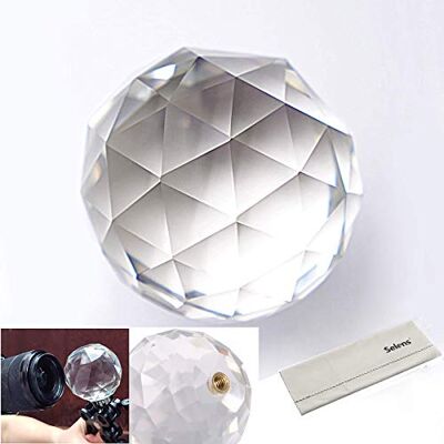 Selens Prisma de Cristal para fotografía con Orificio roscado de 1/4" 60 mm, aspecto profesional, crea un ligero efecto arcoíris para objetivo de cámara, para fotógrafos estudios Selens Prisma de Cristal para fotografía con Orificio roscado de 1/4" 60 mm, aspecto profesional, crea un ligero efecto arcoíris para objetivo de cámara, para fotógrafos estudios