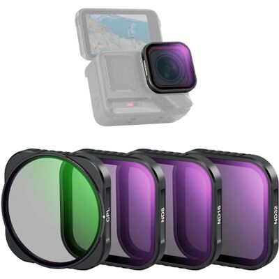 NEEWER Juego de 4 filtros ND compatibles con Insta360 Ace Pro/Ace Pro 2, Vidrio óptico HD Multicapa, Ajustable, CPL + ND8 + ND16 + ND32, Accesorios de cámara de acción, FL-C30 NEEWER Juego de 4 filtros ND compatibles con Insta360 Ace Pro/Ace Pro 2, Vidrio óptico HD Multicapa, Ajustable, CPL + ND8 + ND16 + ND32, Accesorios de cámara de acción, FL-C30
