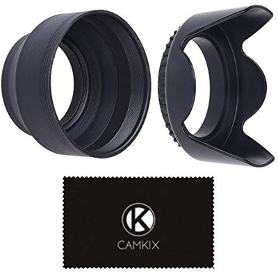CAMKIX 2 parasoles para Lentes: tulipán + Goma – Reduce los Reflejos de Las Lentes – Protege contra la luz Solar excesiva para Fotos y vídeos mejorados CAMKIX 2 parasoles para Lentes: tulipán + Goma – Reduce los Reflejos de Las Lentes – Protege contra la luz Solar excesiva para Fotos y vídeos mejorados