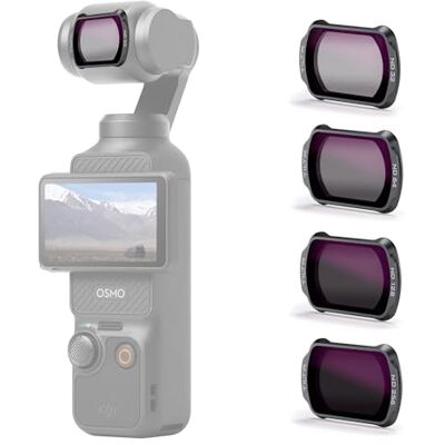 Tilta Pocket 4 Kit Filtros ND32/64/128/256, Paquete 4 Filtros ND Magnéticos Compatible con DJI Osmo Pocket 3/4, Vidrio Óptico Ultrafino Revestimiento Multiuso Densidad Neutra Tilta Pocket 4 Kit Filtros ND32/64/128/256, Paquete 4 Filtros ND Magnéticos Compatible con DJI Osmo Pocket 3/4, Vidrio Óptico Ultrafino Revestimiento Multiuso Densidad Neutra