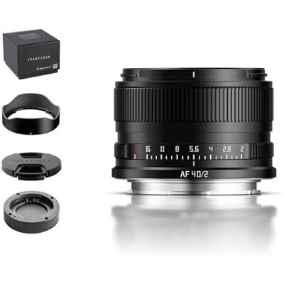 TTARTISAN Objetivo AF 40 mm F2 para Montura L, Fotograma Completo Apertura F/2, Autoenfoque STM, Aluminio Aeroespacial, 167 g, Enfoque Mínimo 0, Ángulo 57°, Ideal Retratos y Vídeo TTARTISAN Objetivo AF 40 mm F2 para Montura L, Fotograma Completo Apertura F/2, Autoenfoque STM, Aluminio Aeroespacial, 167 g, Enfoque Mínimo 0, Ángulo 57°, Ideal Retratos y Vídeo