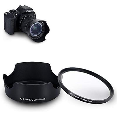 KIWIFOTOS EW63C Parasol de Bayoneta y Filtro UV para Canon RF-S 14-30mm F4-6.3 en Cámara EOS R50 V, EF-S 18-55mm F3.5-5.6 F4-5.6, RF 24-50mm F4.5-6.3 IS STM, Parasol Reversible Que Sustituye al Canon EW-63C KIWIFOTOS EW63C Parasol de Bayoneta y Filtro UV para Canon RF-S 14-30mm F4-6.3 en Cámara EOS R50 V, EF-S 18-55mm F3.5-5.6 F4-5.6, RF 24-50mm F4.5-6.3 IS STM, Parasol Reversible Que Sustituye al Canon EW-63C