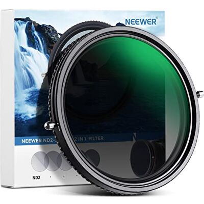 NEEWER 2 en 1 ND Variable 55mm ND2-ND32 y Polarizador (CPL), Sin X Spot, Vidrio Óptico HD, Recubierto de Múltiples Capas, Ultradelgado Resistente a Arañazos NEEWER 2 en 1 ND Variable 55mm ND2-ND32 y Polarizador (CPL), Sin X Spot, Vidrio Óptico HD, Recubierto de Múltiples Capas, Ultradelgado Resistente a Arañazos