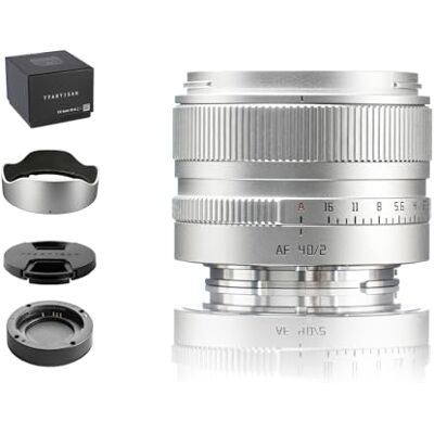 TTARTISAN AF 40 mm f/2 Plata para Montura E, Lentes Full Format 40 mm f2 Prime para Montura FE (E, Plata) TTARTISAN AF 40 mm f/2 Plata para Montura E, Lentes Full Format 40 mm f2 Prime para Montura FE (E, Plata)
