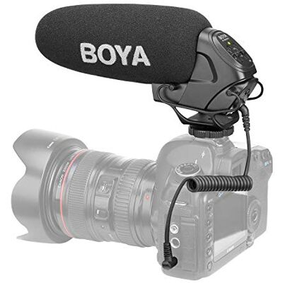 BOYA BY-BM3031 Micrófono de escopeta supercardioide para cámara réflex digital, condensador, entrevista, micrófono capacitivo, cámara de vídeo, para videocámara Canon Nikon Sony DSLR BOYA BY-BM3031 Micrófono de escopeta supercardioide para cámara réflex digital, condensador, entrevista, micrófono capacitivo, cámara de vídeo, para videocámara Canon Nikon Sony DSLR