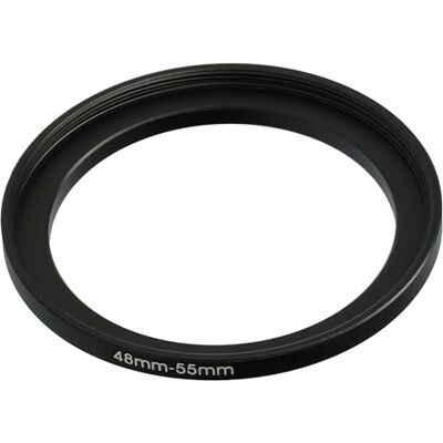 vhbw Anillo Adaptador Step Up de 48 mm a 55 mm para Objetivo de la cámara Adaptador de filtro, metal, negro vhbw Anillo Adaptador Step Up de 48 mm a 55 mm para Objetivo de la cámara Adaptador de filtro, metal, negro