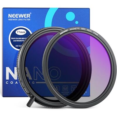 NEEWER True Colors 77mm Variable ND2-32 y CPL con Filtros Set Magnéticos ND32, 2 en 1 Ajustable Uno Giratorio Reducción de Luz, Eliminación de Reflejos, sin Cambio de Color, sin Cruz X, sin Viñetas NEEWER True Colors 77mm Variable ND2-32 y CPL con Filtros Set Magnéticos ND32, 2 en 1 Ajustable Uno Giratorio Reducción de Luz, Eliminación de Reflejos, sin Cambio de Color, sin Cruz X, sin Viñetas
