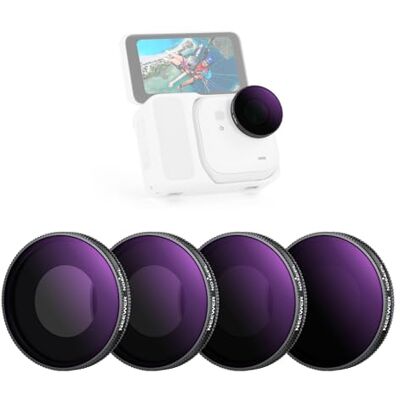 NEEWER Polarizados ND Filter Set Compatible con Insta360 GO Ultra (ND8/PL ND16/PL ND32/PL ND64/PL), Atornillar Filtro Polarizador Objetivos Densidad Neutra HD Cristal Action Camera Acessorio, FL-C52 NEEWER Polarizados ND Filter Set Compatible con Insta360 GO Ultra (ND8/PL ND16/PL ND32/PL ND64/PL), Atornillar Filtro Polarizador Objetivos Densidad Neutra HD Cristal Action Camera Acessorio, FL-C52