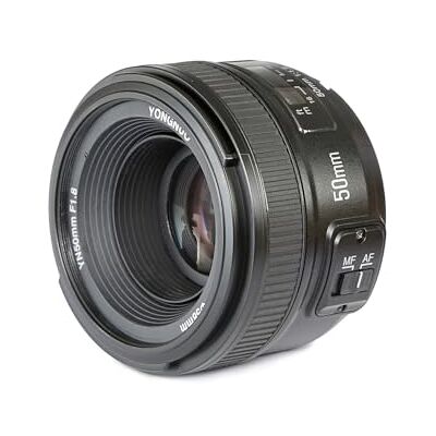 YONGNUO YN50MM Objetivo para cámaras Nikon DSLR (f/1.8, 58 mm, AF/MF), Negro YONGNUO YN50MM Objetivo para cámaras Nikon DSLR (f/1.8, 58 mm, AF/MF), Negro