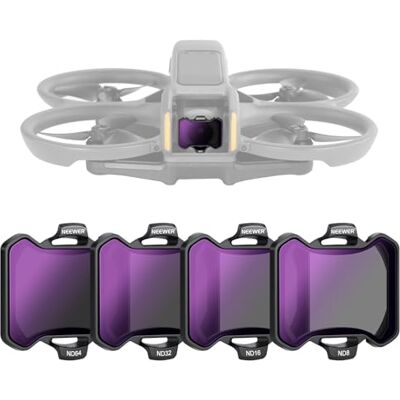 NEEWER 4 Pack Densidad Neutra Filtro Set Compatibles con dji Avata 2, ND8/ND16/ND32/ND64, Accesorios para Drone, Vidrio HD con Revestimiento de Doble Cara, Sin Interferencias con Cubierta de Objetivo NEEWER 4 Pack Densidad Neutra Filtro Set Compatibles con dji Avata 2, ND8/ND16/ND32/ND64, Accesorios para Drone, Vidrio HD con Revestimiento de Doble Cara, Sin Interferencias con Cubierta de Objetivo