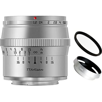 TTARTISAN Lente de gran apertura de enfoque manual F1.2 APS-C de 50 mm para Fuji Fujifilm X XF Mount Silver X-A10 X-A3 X-A5 X-H1 X-T2 X-T3 X-T10 X-T2 X-T20 X-T100 X-PRO2 X-PRO3 X-E1 X-E2 X-E2S TTARTISAN Lente de gran apertura de enfoque manual F1.2 APS-C de 50 mm para Fuji Fujifilm X XF Mount Silver X-A10 X-A3 X-A5 X-H1 X-T2 X-T3 X-T10 X-T2 X-T20 X-T100 X-PRO2 X-PRO3 X-E1 X-E2 X-E2S