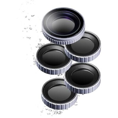 walimex pro Juego de filtros para dji Osmo Action CPL/ND MC – Kit de ND4 ND8 ND16 ND32 y Filtro polarizador de 16 Capas de Vidrio Templado Resistente a los arañazos y al Aceite Resistente al Agua, walimex pro Juego de filtros para dji Osmo Action CPL/ND MC – Kit de ND4 ND8 ND16 ND32 y Filtro polarizador de 16 Capas de Vidrio Templado Resistente a los arañazos y al Aceite Resistente al Agua,