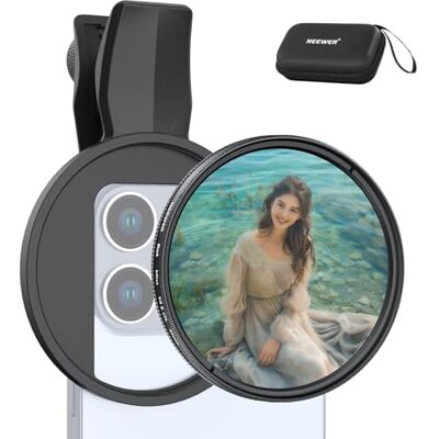 NEEWER Filtro CPL con Clip de 67mm, polarizador Circular, Kit de Accesorios para fotografía con Lente de Phone cámara, Compatible con iPhone 17, 16, 15 Pro MAX Plus, 16e, 14, 13 Mini 12,FL-B35 NEEWER Filtro CPL con Clip de 67mm, polarizador Circular, Kit de Accesorios para fotografía con Lente de Phone cámara, Compatible con iPhone 17, 16, 15 Pro MAX Plus, 16e, 14, 13 Mini 12,FL-B35