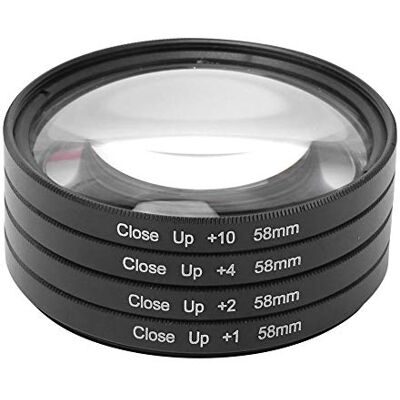 VBESTLIFE 4 st. Kit de Filtro Macro, Vidrio óptico de 58 mm Filtro Macro +1 +2 +4 +10 Kit de Filtro de Lente de cámara de Primer Plano para para para VBESTLIFE 4 st. Kit de Filtro Macro, Vidrio óptico de 58 mm Filtro Macro +1 +2 +4 +10 Kit de Filtro de Lente de cámara de Primer Plano para para para