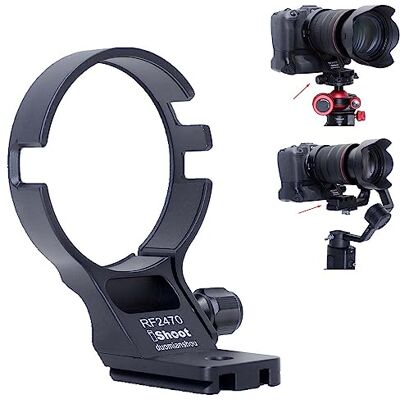 iShoot Anillo de montaje de trípode para collar de lente compatible con Canon RF 24-70 mm f/2.8L IS USM, soporte de lente inferior es Arca-Swiss Fit placa de liberación rápida ranura de cola de milano iShoot Anillo de montaje de trípode para collar de lente compatible con Canon RF 24-70 mm f/2.8L IS USM, soporte de lente inferior es Arca-Swiss Fit placa de liberación rápida ranura de cola de milano
