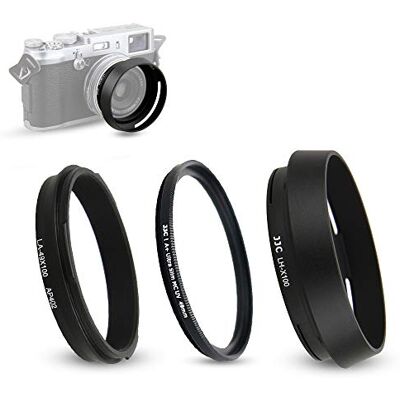KIWIFOTOS Parasol y Anillo Adaptador y Filtro UV Kit para Cámara Fujifilm X100VI X100V X100F X100S X100T X70 Sustituye al Parasol de Objetivo Fuji LH-X100 Anillo Adaptador AR-X100 (Negro) KIWIFOTOS Parasol y Anillo Adaptador y Filtro UV Kit para Cámara Fujifilm X100VI X100V X100F X100S X100T X70 Sustituye al Parasol de Objetivo Fuji LH-X100 Anillo Adaptador AR-X100 (Negro)