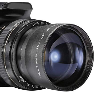 Diyeeni Teleobjetivo 2X de Alta definición, teleconvertidor de cámara de 58 mm con Rosca Frontal de 62 mm para Filtro de Lente, Lente de Aumento 2X Fotografía remota Diyeeni Teleobjetivo 2X de Alta definición, teleconvertidor de cámara de 58 mm con Rosca Frontal de 62 mm para Filtro de Lente, Lente de Aumento 2X Fotografía remota