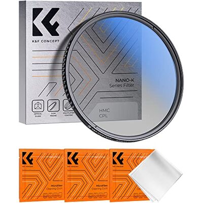 K&F CONCEPT Nano-Klear 40.5mm Filtro Polarizador CPL con 3 Paño de Limpieza K&F CONCEPT Nano-Klear 40.5mm Filtro Polarizador CPL con 3 Paño de Limpieza