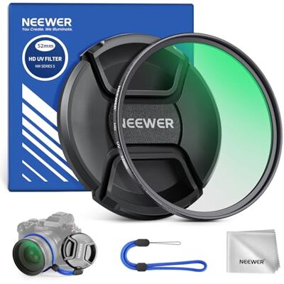NEEWER 52mm UV MC Filtro Protección con Tapa Lente, Nanorrecubrimientos Resistentes/Vidrio Optico HD/Repelente al Agua/Resistente a Arañazos/Marco Ultradelgado Aaleación Aluminio/Filtro Ultravioleta NEEWER 52mm UV MC Filtro Protección con Tapa Lente, Nanorrecubrimientos Resistentes/Vidrio Optico HD/Repelente al Agua/Resistente a Arañazos/Marco Ultradelgado Aaleación Aluminio/Filtro Ultravioleta