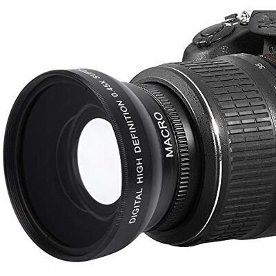 VBESTLIFE 49MM 0.45X Lente de Conversión Lentes de Cámara de Alta Definición de Aleación de Aluminio y Vidrio Óptico para Cualquier Cámara con Hilo de Lente de 49mm. VBESTLIFE 49MM 0.45X Lente de Conversión Lentes de Cámara de Alta Definición de Aleación de Aluminio y Vidrio Óptico para Cualquier Cámara con Hilo de Lente de 49mm.