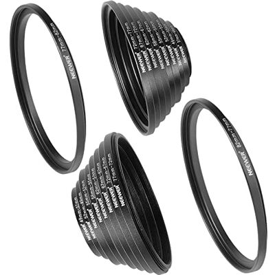 Kit de adaptadores de filtro de lente de cámara Neewer - Metal, 18 piezas, con anillos de aumento y reducción Kit de adaptadores de filtro de lente de cámara Neewer - Metal, 18 piezas, con anillos de aumento y reducción