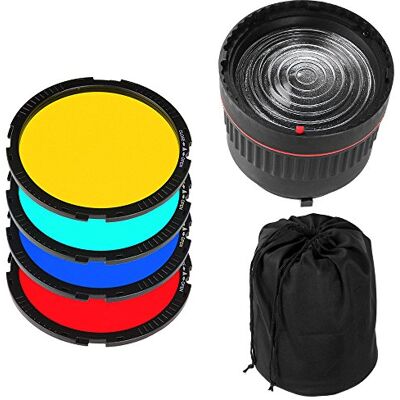 FOTGA Lente de enfoque Studio luz condensador 10 x Filtros de color amarillo, rojo, verde, azul FOTGA Lente de enfoque Studio luz condensador 10 x Filtros de color amarillo, rojo, verde, azul