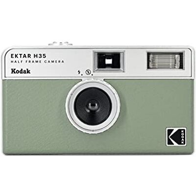 Kodak EKTAR H35 Cámara de Cine de Formato Medio, 35 mm, Reutilizable, sin Enfoque, Ligera, fácil de Usar (Versa Salvia) (la película y la Pila AAA no están Incluidas) Kodak EKTAR H35 Cámara de Cine de Formato Medio, 35 mm, Reutilizable, sin Enfoque, Ligera, fácil de Usar (Versa Salvia) (la película y la Pila AAA no están Incluidas)