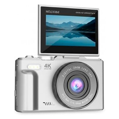 PRIXTON Cámara Digital Xplorer DV900, WiFi, App, Pantalla Giratoria LCD, Resolución 4K, 64MP, 9 Funciones, Batería Recargable, Autonomía 1,5h, Tarjeta SD hasta 256GB, Plata (Reacondicionado) PRIXTON Cámara Digital Xplorer DV900, WiFi, App, Pantalla Giratoria LCD, Resolución 4K, 64MP, 9 Funciones, Batería Recargable, Autonomía 1,5h, Tarjeta SD hasta 256GB, Plata (Reacondicionado)