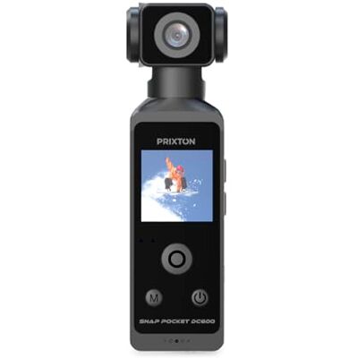 PRIXTON Cámara Vlogging Snap Pocket DC600, WiFi, App, Pantalla Táctil 1.3" Giratoria 270º, 5K y 50MP, Estabilización EIS, Carcasa Sumergible 30 metros, Tarjeta SD hasta 256GB (Reacondicionado) PRIXTON Cámara Vlogging Snap Pocket DC600, WiFi, App, Pantalla Táctil 1.3" Giratoria 270º, 5K y 50MP, Estabilización EIS, Carcasa Sumergible 30 metros, Tarjeta SD hasta 256GB (Reacondicionado)