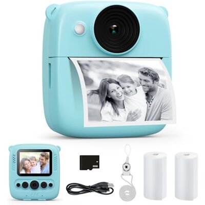 CalineGam Cámara Fotos Infantil Instantánea, Video HD 1080P, Tarjeta 32GB, Azul 48MP, Pantalla 2,0", Impresión Sin Tinta, con Papel Fotográfico, Selfie, Filtros, Regalo Niños y Niñas 3-12 Años CalineGam Cámara Fotos Infantil Instantánea, Video HD 1080P, Tarjeta 32GB, Azul 48MP, Pantalla 2,0", Impresión Sin Tinta, con Papel Fotográfico, Selfie, Filtros, Regalo Niños y Niñas 3-12 Años
