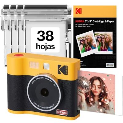 Kodak Mini Shot 3 ERA Cámara Instantánea 7,6×7,6cm, 38 Hojas, Amarilla Kodak Mini Shot 3 ERA Cámara Instantánea 7,6×7,6cm, 38 Hojas, Amarilla