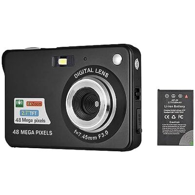 Andoer Compactas Cámaras Digitales, 1080P 48MP Camara Fotos Digital Zoom 8X Pantalla LCD de 2.7" con bolsa de transporte Correa de muñeca para Principiantes, Niño, Adulto, negro Andoer Compactas Cámaras Digitales, 1080P 48MP Camara Fotos Digital Zoom 8X Pantalla LCD de 2.7" con bolsa de transporte Correa de muñeca para Principiantes, Niño, Adulto, negro