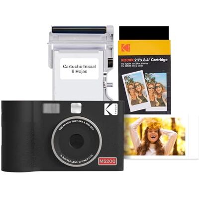 Kodak Mini Shot 2 ERA 4PASS 2-en-1 Cámara Instantánea e Impresora de Fotos (5,3x8,6cm) (Cámara + Pack con 38 Hojas (8 Hojas Iniciales + 30 Hojas), Negro) Kodak Mini Shot 2 ERA 4PASS 2-en-1 Cámara Instantánea e Impresora de Fotos (5,3x8,6cm) (Cámara + Pack con 38 Hojas (8 Hojas Iniciales + 30 Hojas), Negro)