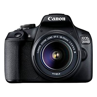 Canon EOS 2000D + Lente EF-S 18-55mm III Cámara DSLR fácil de Usar con una Lente versátil, Ideal para Retratos y paisajes Canon EOS 2000D + Lente EF-S 18-55mm III Cámara DSLR fácil de Usar con una Lente versátil, Ideal para Retratos y paisajes