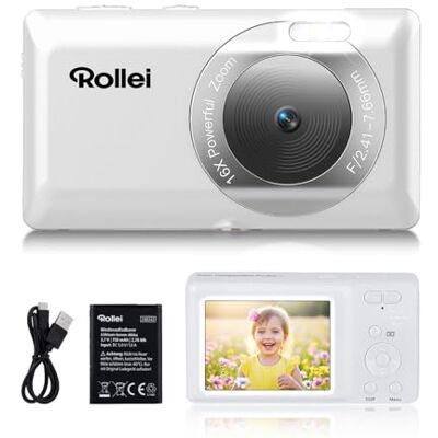 Rollei Camara Digital Blanco, Compactline Pocket 50MP 2,7K Camara de Fotos Compacta con Zoom Digital 16X y Pantalla de 2.4" Cámara Fotos Digital Ligera para Niños Adolescentes Principiantes Rollei Camara Digital Blanco, Compactline Pocket 50MP 2,7K Camara de Fotos Compacta con Zoom Digital 16X y Pantalla de 2.4" Cámara Fotos Digital Ligera para Niños Adolescentes Principiantes