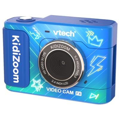 VTech Kidizoom Video CAM FX, Color Azul Cámara de fotos y vídeo para niños +5 años, Pantalla a color, Incluye trípode/palo selfie, Versión ESP VTech Kidizoom Video CAM FX, Color Azul Cámara de fotos y vídeo para niños +5 años, Pantalla a color, Incluye trípode/palo selfie, Versión ESP