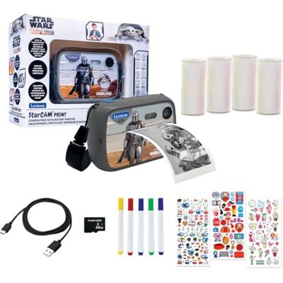 LEXIBOOK , Disney Star Wars Cámara de Impresión Instantánea Cámara instantánea Star Wars con flash, 4 rollos, sensores duales, foto, vídeo, música y batería USB-C, LEXIBOOK , Disney Star Wars Cámara de Impresión Instantánea Cámara instantánea Star Wars con flash, 4 rollos, sensores duales, foto, vídeo, música y batería USB-C,