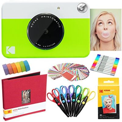 Kodak Printomatic Cámara instantánea (Verde) Paquete de Arte con Papel fotográfico Zink (20 Hojas) y más Kodak Printomatic Cámara instantánea (Verde) Paquete de Arte con Papel fotográfico Zink (20 Hojas) y más