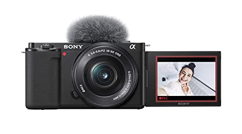 Sony Alpha ZV-E10L - Cámara vlog sin espejo de objetivos intercambiables con lente de kit Power Zoom de 16-50 mm f/3.5 - 5.6, pantalla de ángulo variable para vlogging, color negro