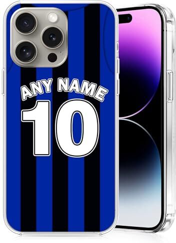 LucBuy Funda de Teléfono Personalizada con Nombre y Número, Funda Protectora Personalizada para Club de Fans de Deportes de Pelota de Jersey Compatible con iPhone 15 14 12 13 11 Pro Max XR 6 7 8 Plus (B9)