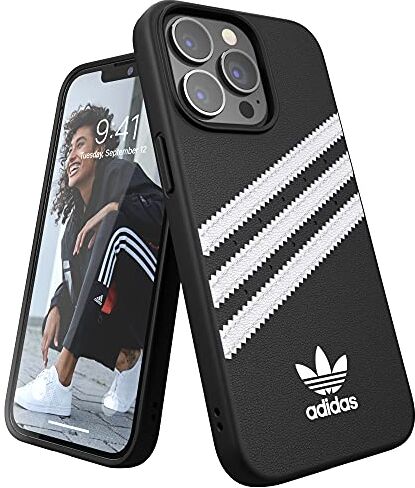 Adidas Funda Teléfono Diseñada para iPhone 13 Pro, Fundas Probadas contra Caídas, Bordes Elevados a Prueba De Golpes, Funda Protectora, Negro y Blanco