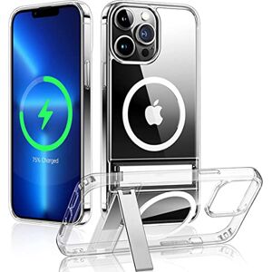 NOBAA Funda magnética Transparente para teléfono con Soporte para iPhone 14 Pro MAX 13 12 11 Mini 15 Plus Funda Trasera móvil a Prueba de Golpes, C, para iPhone 12