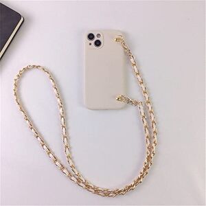 FORLUZ Funda de teléfono con Cadena y Pulsera de Cuero con cordón Cruzado de Lujo para iPhone 13 11 12 14 Pro MAX XR X XS 15 Correa Trasera, C, para iPhone 11Pro MAX