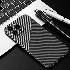 WSDSM para iPhone 14 13 12 Mini 11 Pro MAX Funda Delgada de Fibra de Carbono Mate Funda Protectora de PC Dura para iPhone XR X XS 7 8 Plus Funda, Plata Negra, para iPhone 11