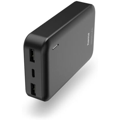 Hama Power Bank 10.000 mAh con 2 Puertos USB-A Batería externa compacta con dos salidas USB-A para cargar dos dispositivos de forma segura donde estés, Antracita Hama Power Bank 10.000 mAh con 2 Puertos USB-A Batería externa compacta con dos salidas USB-A para cargar dos dispositivos de forma segura donde estés, Antracita