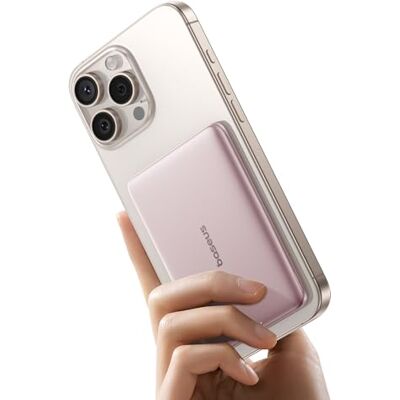 Baseus Magsafe Power Bank Ultra Slim Banco de energía magnético Ultraligero para iPhone 16/15/14, Mini Wireless 5000 mAh, USB-C PD 20 W, batería Externa con Pantalla LED, Color Rosa Baseus Magsafe Power Bank Ultra Slim Banco de energía magnético Ultraligero para iPhone 16/15/14, Mini Wireless 5000 mAh, USB-C PD 20 W, batería Externa con Pantalla LED, Color Rosa