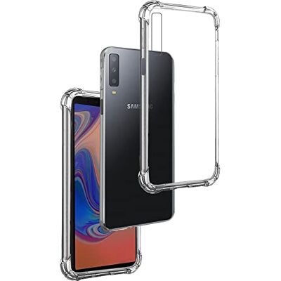 REY Funda Anti-Shock Gel Transparente para Samsung Galaxy A7 2018, Ultra Fina 0,33mm, Esquinas Reforzadas, Silicona TPU de Alta Resistencia y Flexibilidad REY Funda Anti-Shock Gel Transparente para Samsung Galaxy A7 2018, Ultra Fina 0,33mm, Esquinas Reforzadas, Silicona TPU de Alta Resistencia y Flexibilidad